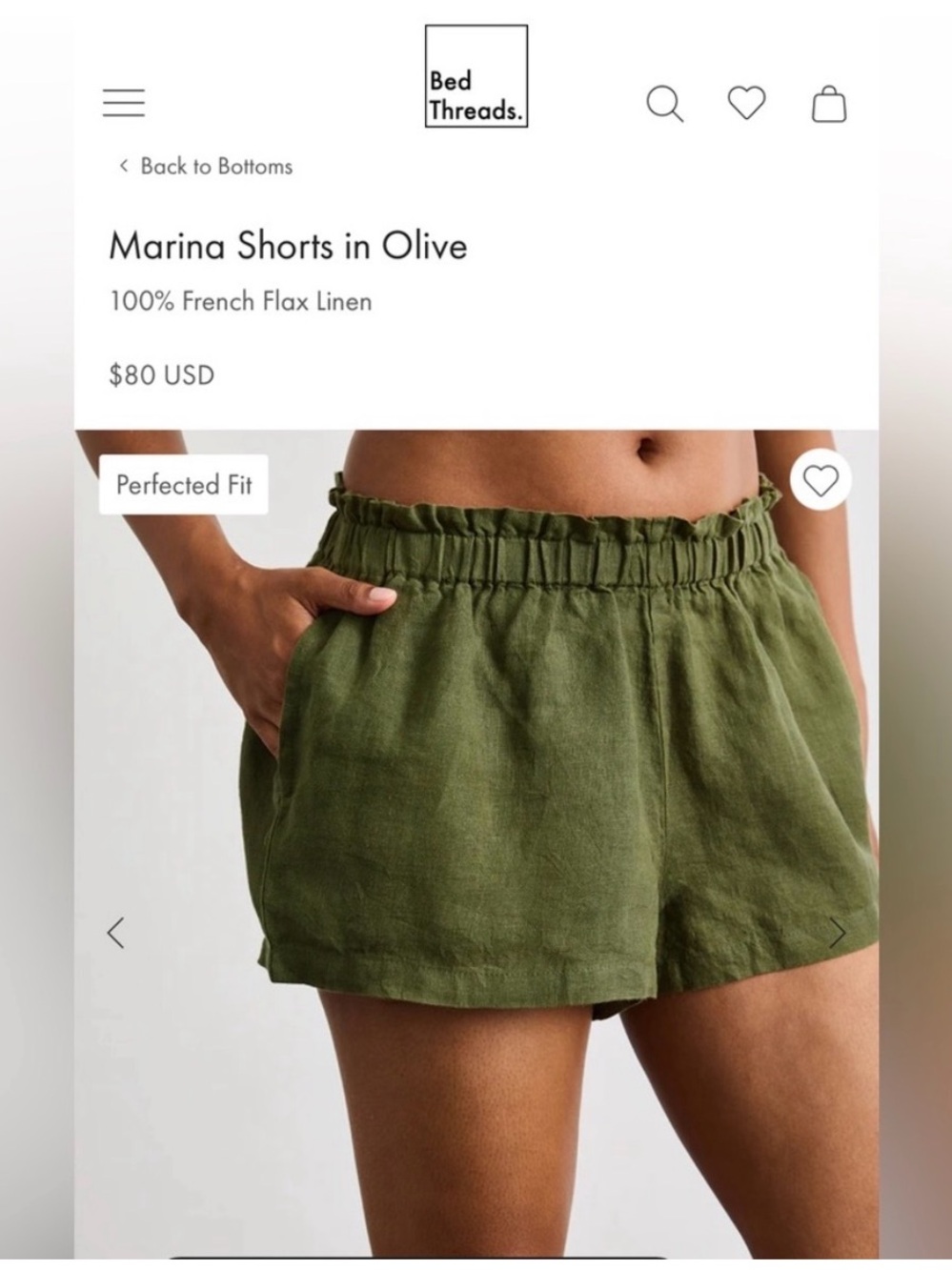 Bee Threads Linen Shorts | High-Waist Olive Green Women's Linen Shorts